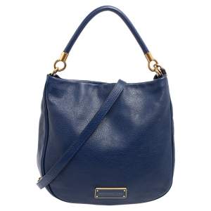 Pre Owned Marc by Marc Jacobs Blue Leather Too Hot To Handle Hobo