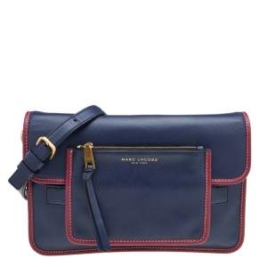 Pre Owned Marc Jacobs Blue Leather Crossbody Bag