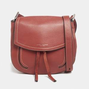 Marc Jacobs Brown Leather and Suede Flap Crossbody Bag