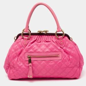 Marc Jacobs Pink Quilted Leather Stam Satchel