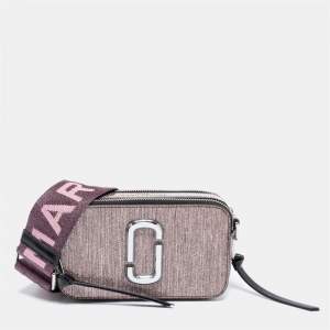 Marc Jacobs Pink Glitter Patent Leather Snapshot Camera Crossbody Bag