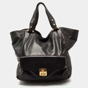 Pre Owned Marc by Marc Jacobs Black Leather Front Pocket Shoulder Bag