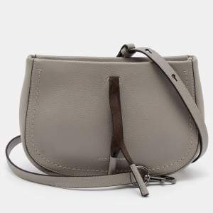 Pre Owned Marc Jacobs Grey Leather Maverick Crossbody Bag