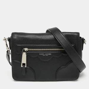 Pre Owned Marc Jacobs Black Leather Fleur Haze Shoulder Bag