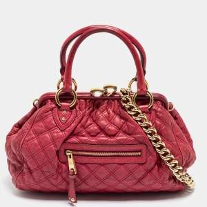 Marc Jacobs Fuchsia Quilted Leather Stam Satchel