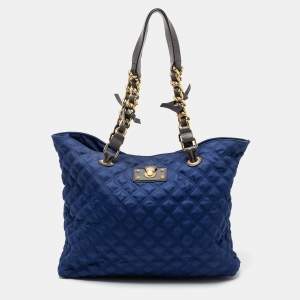 Pre Owned Marc Jacobs Navy Blue Quilted Fabric Tote