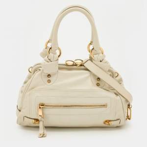 Marc Jacobs Off White Leather Stam Satchel