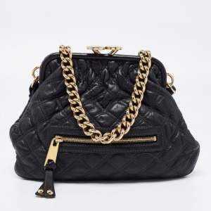 Pre Owned Marc Jacobs Black Quilted Leather Little Stam Shoulder Bag