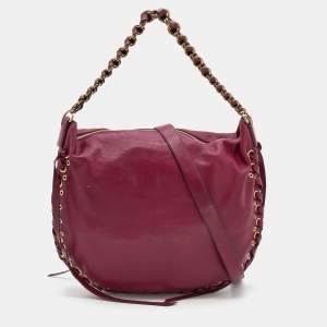 Marc Jacobs Burgundy Leather Lace Nomad Hobo