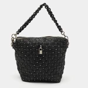 Marc Jacobs Black Leather Embellished Shoulder Bag