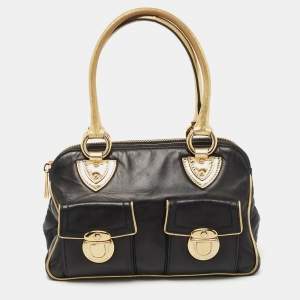 Marc Jacobs Black/Gold Leather Classic Blake Satchel