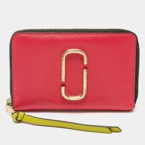 Marc Jacobs Pink/Purple Saffiano Leather Snapshot Compact Wallet