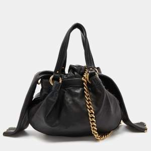 Marc Jacobs Black Leather Stud Embellished Knot Satchel 