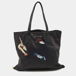 Marc Jacobs Black Nylon Sequin Embellished Wingman Tote