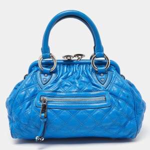 Marc Jacobs Blue Leather Mini Stam Satchel