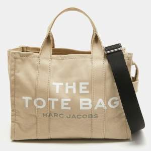 Pre Owned Marc Jacobs Beige Canvas Medium The Tote Bag