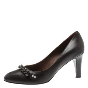 Marc Jacobs Black Leather Chain Detail Pumps Size 40