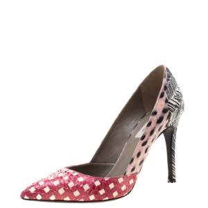 Marc Jacobs Multicolor Python Leather Pointed Toe Pumps Size 38
