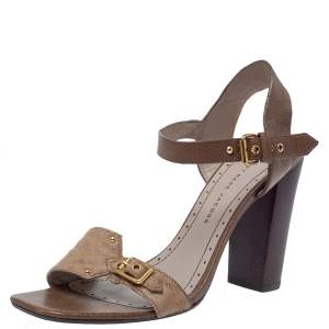 Marc Jacobs Brown Pony Hair And Leather Ankle Strap Sandals Size 39.5