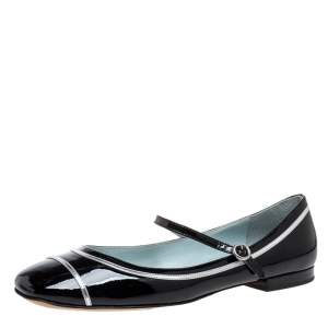 Marc Jacobs Black Patent Leather Mary Jane Ballet Flats Size 40