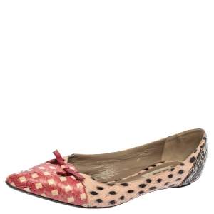 Marc Jacobs Multicolor Snakeskin Cut out Mouse Pointed-Toe Flats Size 36