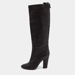 Marc Jacobs Black Leather Knee Length Boots Size 39