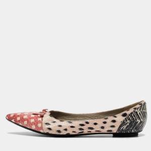 Marc Jacobs Multicolor Snakeskin Cut out Mouse Pointed Toe Ballet Flats Size 36