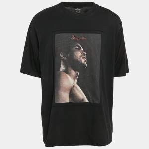 Marcelo Burlon x Muhammad Ali Black Printed Cotton Crew Neck T-Shirt XL