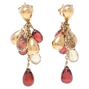Marco Bicego Multicolor Gemstone 18K Yellow Gold Paradise Drop Earrings