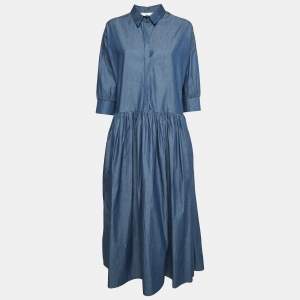 Marielle Blue Denim Buttoned Maxi Dress M