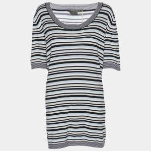 Marina Rinaldi Multicolor Stripe Stretch Knit Top L