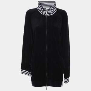 Pre Owned جاكيت سحاب جيرسي أزرق كحلي ڤوياج من مارينا رينالدي مقاس كبير جدًا