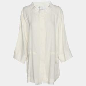 Voyage by Marina Rinaldi White Linen Shirt Jacket L