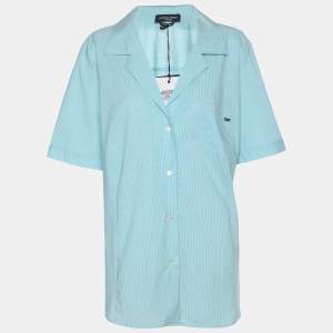 Pre Owned Marina Sport by Marina Rinaldi Turquoise Cotton Blend Long Sleeve Shirt L