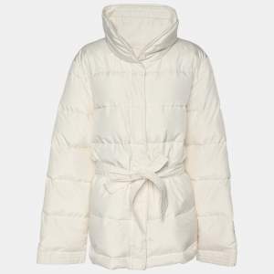 Voyage by Marina Rinaldi Cream Nylon Puffer Jacket M
