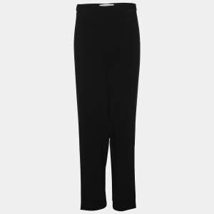 Pre Owned Marina Rinaldi Black Crepe Wide Leg Trousers L