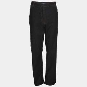 Pre Owned Marina Rinaldi Indigo Denim Wide Leg Jeans L
