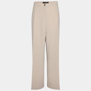 Pre Owned Marina Rinaldi Beige Jersey Trousers L