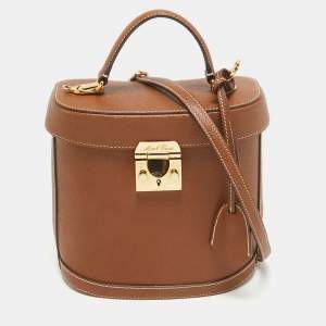 Mark Cross Brown Leather Benchley Top Handle Bag