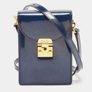 Mark Cross Blue Patent Leather Josephine Stardust Crossbody Bag