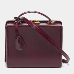 مملوكة مسبقًا Mark Cross Grace Box Purple Leather Bag