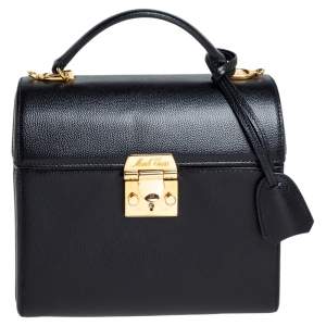 Mark Cross Black Leather Sara Top Handle Bag