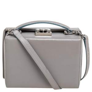 Mark Cross Grey Leather Small Grace Box Bag