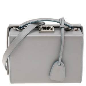 Mark Cross Grey Leather Small Grace Box Bag