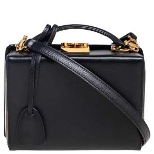 Mark Cross Black Leather Small Grace Box Bag