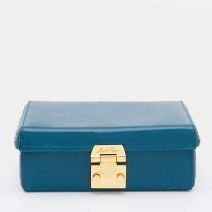 Mark Cross Blue Leather Grace Box Bag