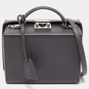 Mark Cross Dark Grey Leather Grace Box Bag 