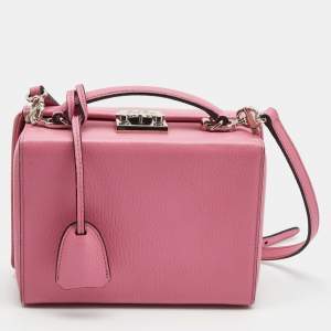Mark Cross Light Pink Leather Grace Box Bag 