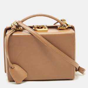 Mark Cross Beige Leather Grace Box Bag