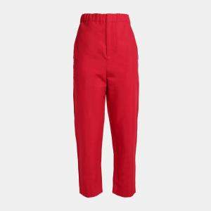 Marni Red Cotton Blend Tapered Pants S (IT 38)